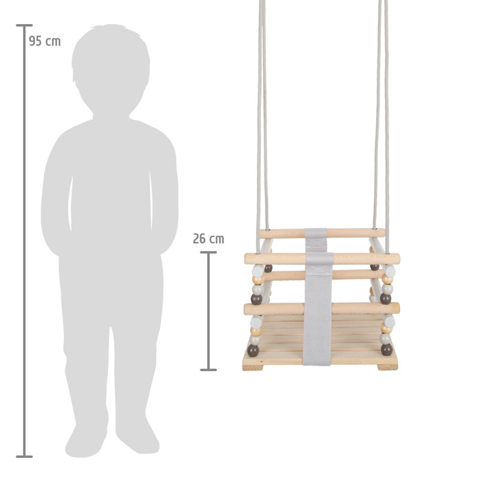 Turvaline reguleeritava kõrgusega puidust beebikiik