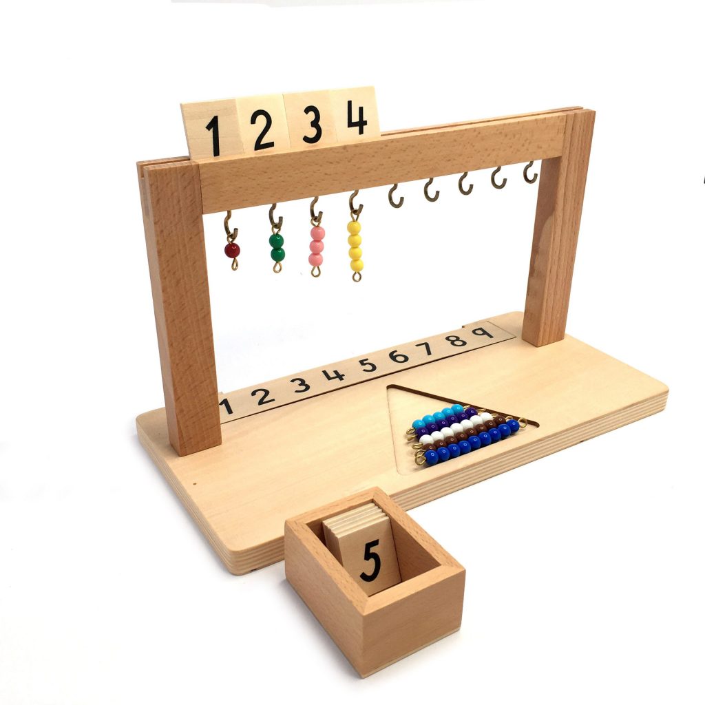 1–9 numbrite loendamisalus – Montessori õppevahend koguste ja numbrite seostamiseks