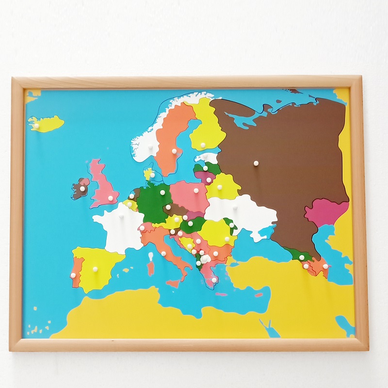 Puidust puslekaart Euroopa riikidega – Montessori õppevahend lastele