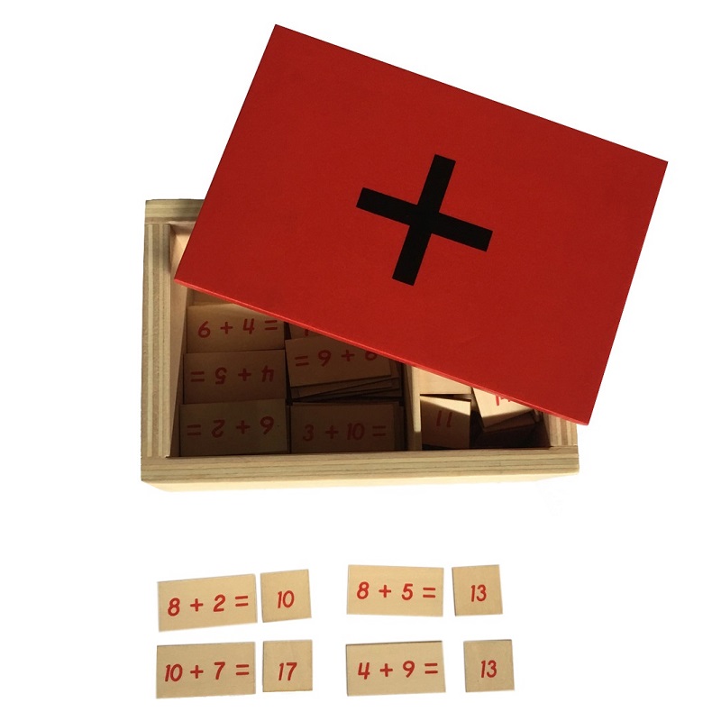 Liitmistehted ja vastused puidust karbis – Montessori õppevahend
