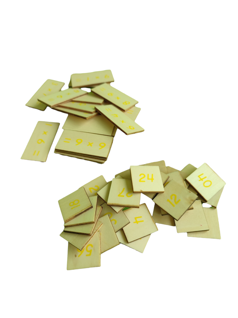 Montessori arvutamismäng korrutamistehete ja vastustega