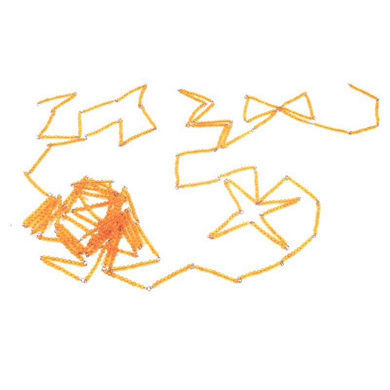 Montessori kuldsete helmeste kett loendamiseks kuni 1000