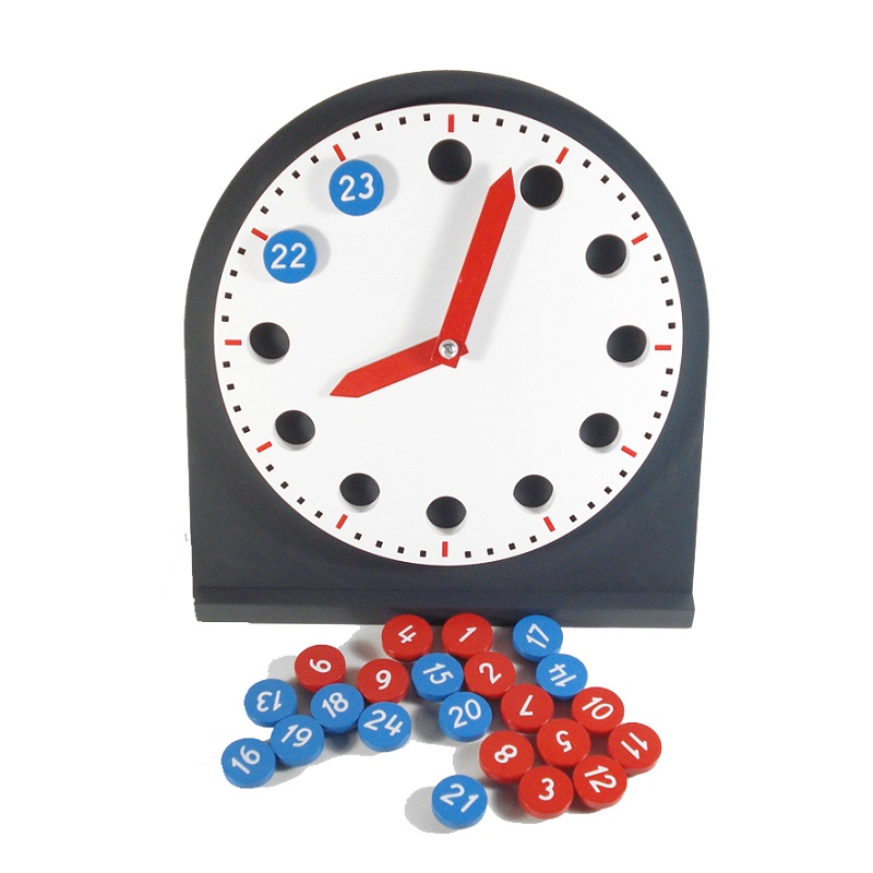 Montessori Õppekell vahetatavate numbritega – puidust kell laste kella õppimiseks