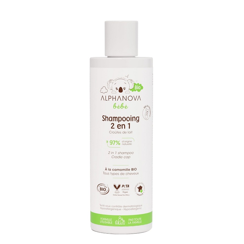 Alphanova Bebe rahustava kummeliga õrn pisaravaba šampoon beebikõõma ennetamiseks ja eemaldamiseks, apelsiniõite lõhnaga