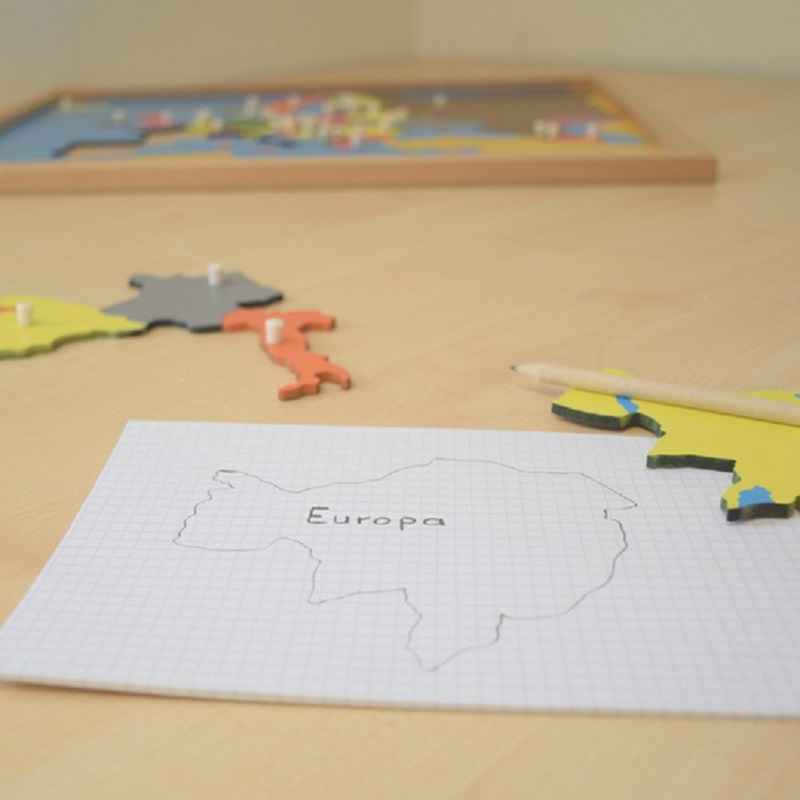 Puidust puslekaart Euroopa riikidega – Montessori õppevahend lastele