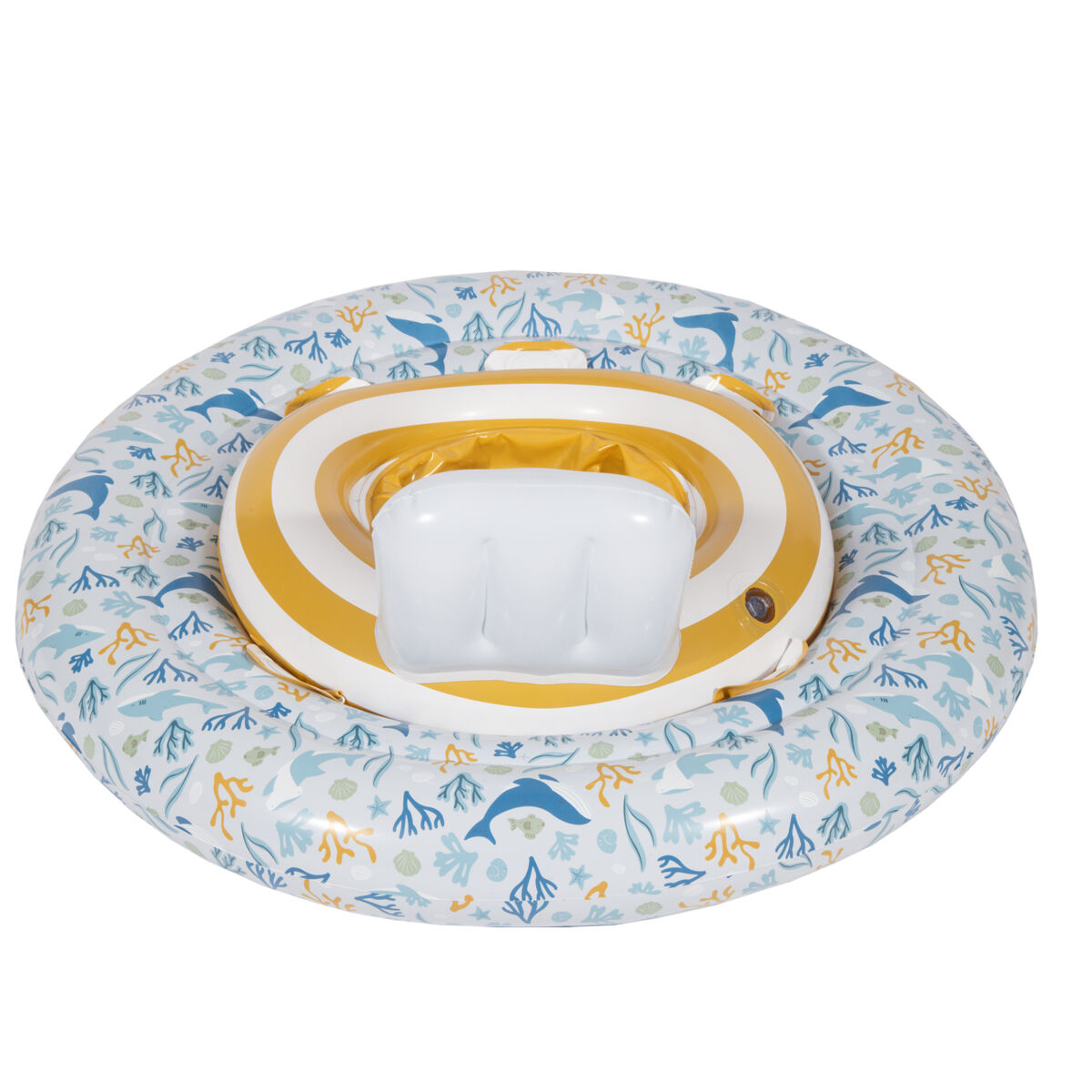 Täispuhutav beebide ujumisrõngas istmega