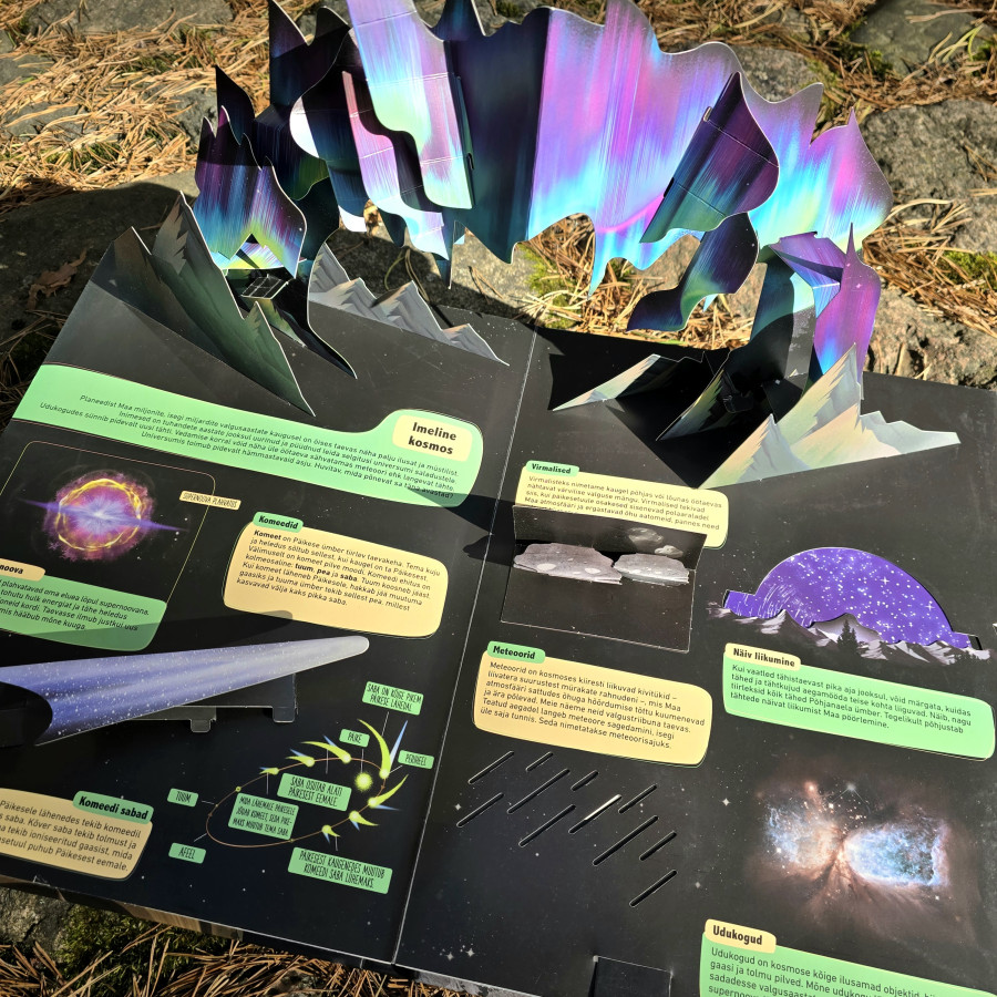 Raamat „Kosmos“ – 3D ja klappidega pappraamat lastele