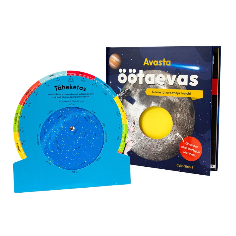 Avasta öötaevas raamat ja täheketas – teejuht tähtede maailma Astronoomia raamat lastele ja peredele liikuvast tähekaardist