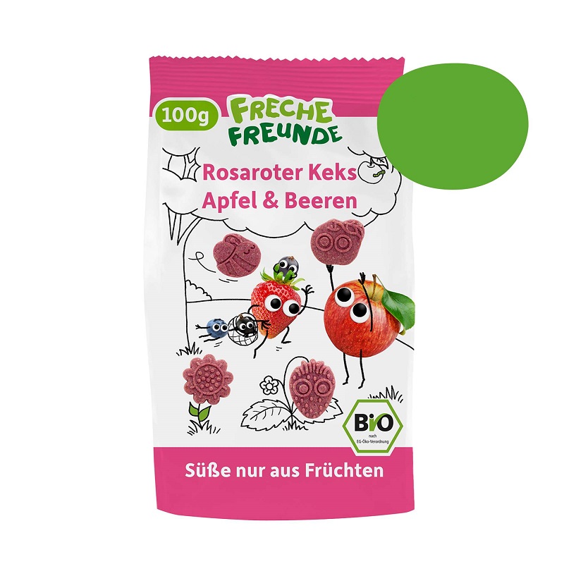 Freche Freunde marjaküpsised lastele ilma lisatud suhkruta Orgaanilised õuna, maasika ja mustikaga küpsised