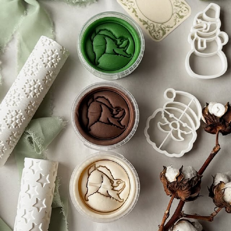 MĪCI mustrirull ja voolimisrull plastiliinia, küpsiste, piparkookide või kineetilise liivaga kasutamiseks