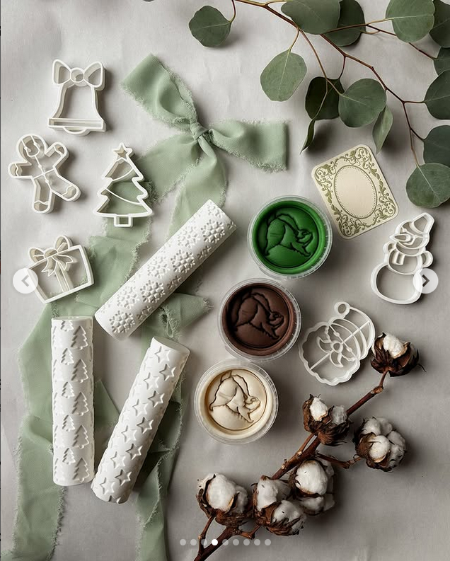 MĪCI mustrirull ja voolimisrull plastiliinia, küpsiste, piparkookide või kineetilise liivaga kasutamiseks