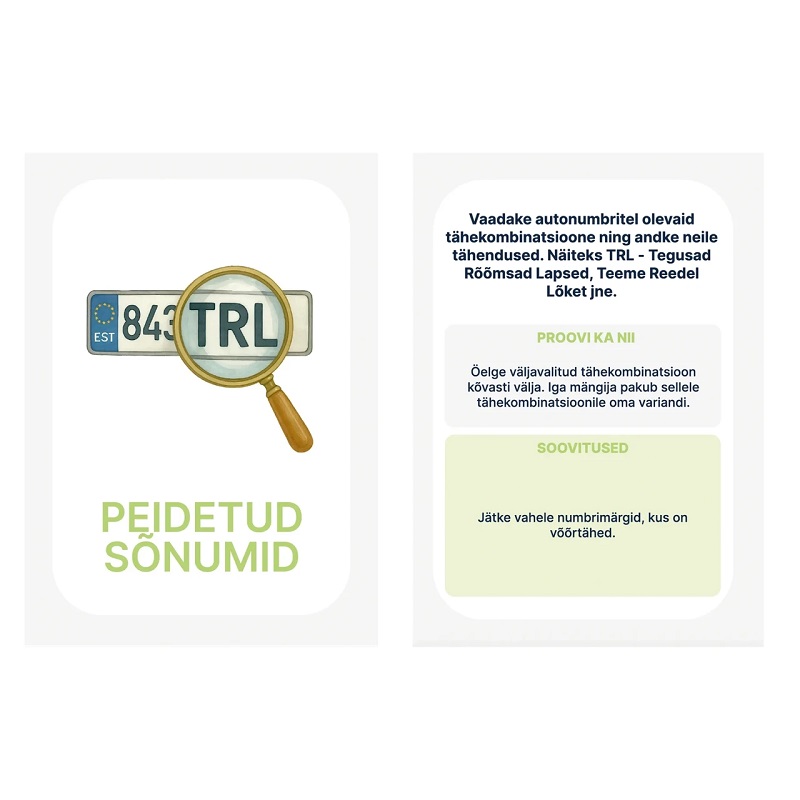 Tegevuskaardid autosõitudeks lastele ja peredele Mängukaardid autos – loovus, tähelepanu ja mälu