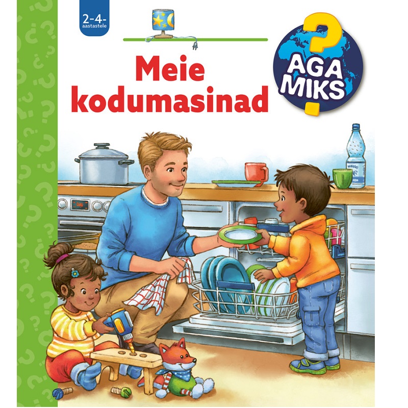 Realistliku sisuga klapiraamat papplehtedega "Aga miks? Meie kodumasinad"