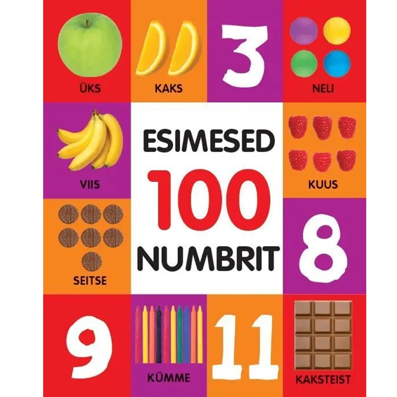 Esimesed 100 numbrit papiraamat lastele Numbrite õppimise raamat väikelastele 1-100