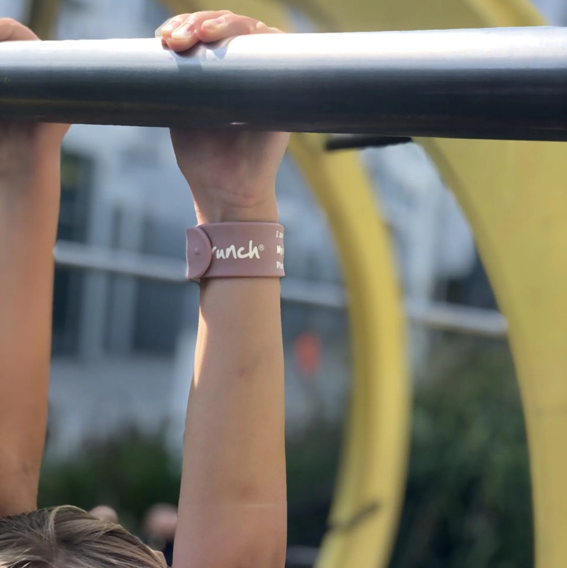 Scrunch laste randmepael nime ja telefoninumbriga Lapse turvapael randmele silikoonist