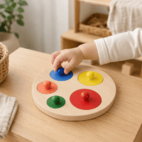 Montessori stiilis puidust värvi- ja suurusepusle lapsele