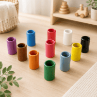 Puidust värvilised Montessori pliiatsitopsid
