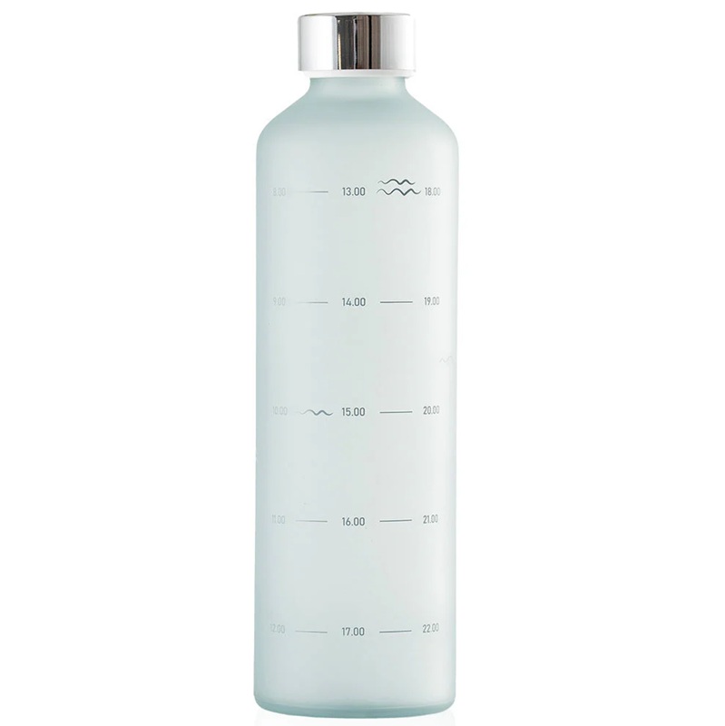 750 ml EQUA klaaspudel veejoomise meeldetuletusega