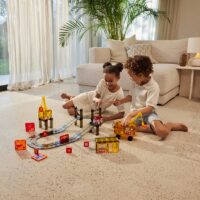 Cleverclixx Construction Builder magnetklotsid ehitusplatsi ja autorajaga 48 osa
