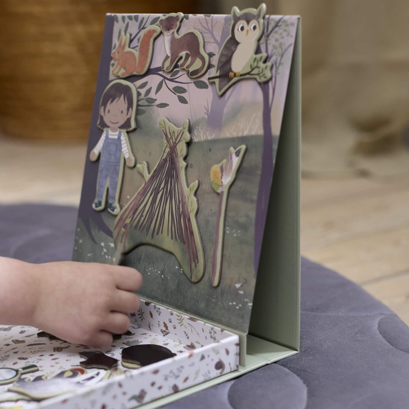 Kaasaskantav reisile kaasa FILIBABBA Forest Fun magnetmäng lastele metsaseikluste loomiseks