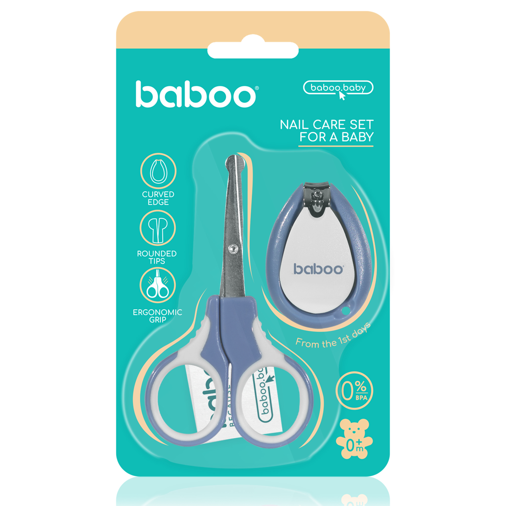 BABOO beebi küünehoolduskomplekt kääride ja küünetangidega 0+ kuud