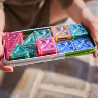 Cleverclixx Mini Tiles Pastel magnetklotsid metallkarbis reisile kaasa
