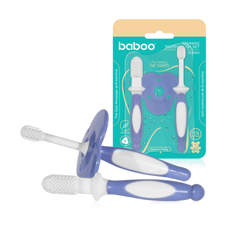 BABOO beebi hambaharjakomplekt igememasseerijaga 6 kuud