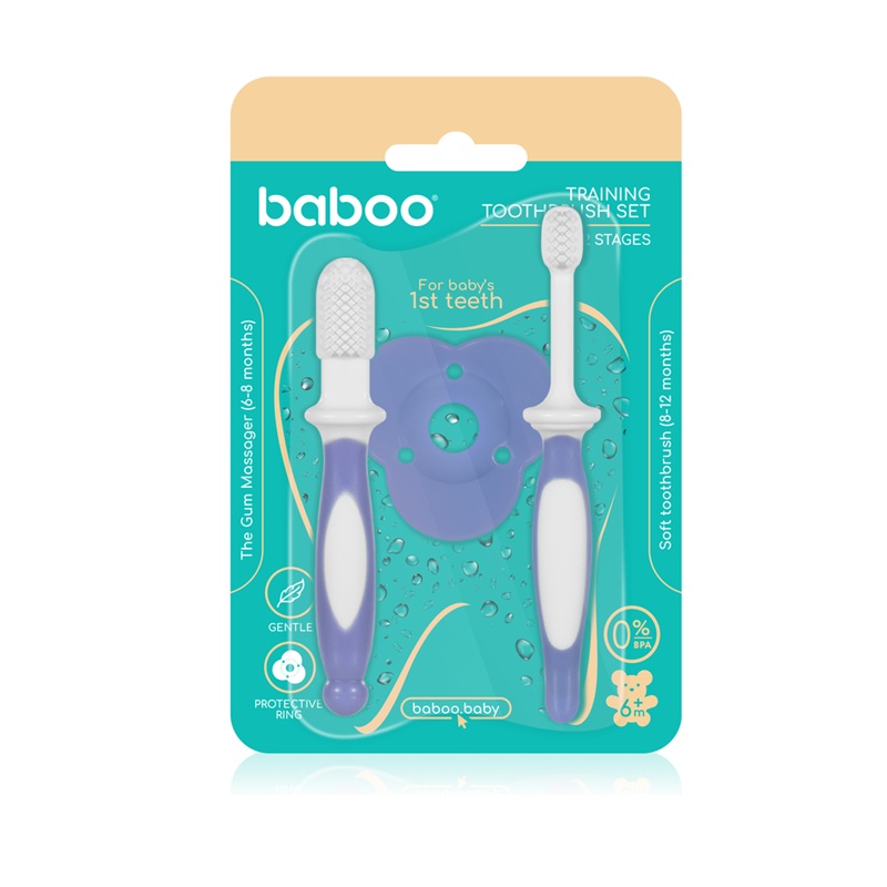BABOO beebi hambaharjakomplekt igememasseerijaga 6 kuud