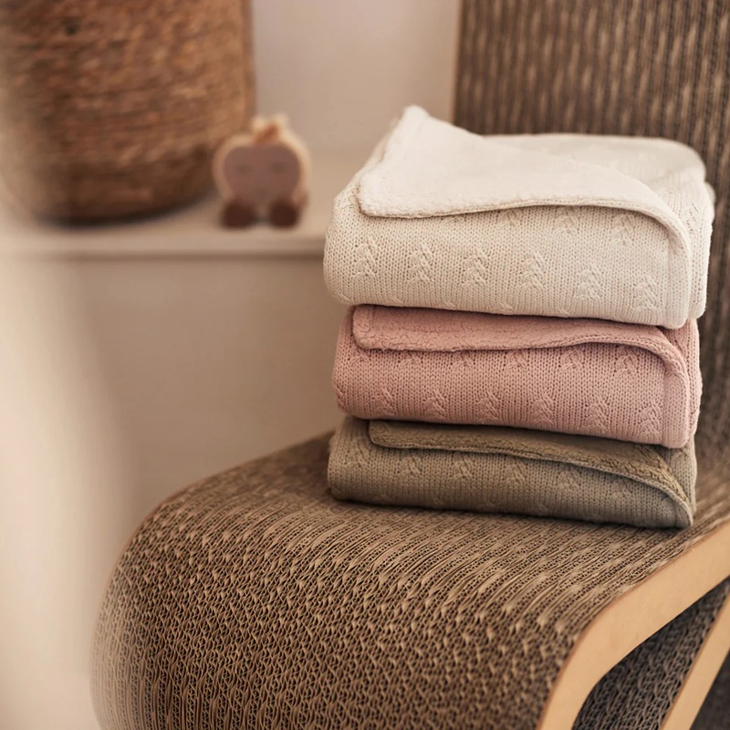 Jollein Grain Knit Velvet soe beebitekk fliisvoodriga