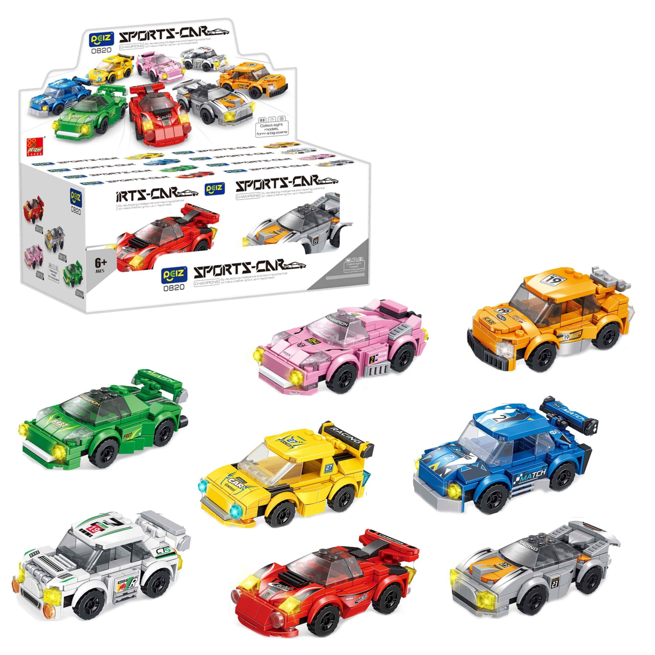 PEIZ Sports Car ehitusklotside 8 erinevat miniauto mudelit