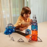 Cleverclixx Space Mission magnetklotsid 47 tk Kosmoseteemaline Cleverclixx magnetklotside komplekt valgusega ja kumerklotsidega