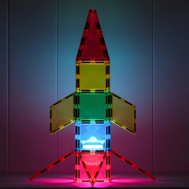 Connetix Light Rocket Pack valgusega magnetklotsid 30 osa