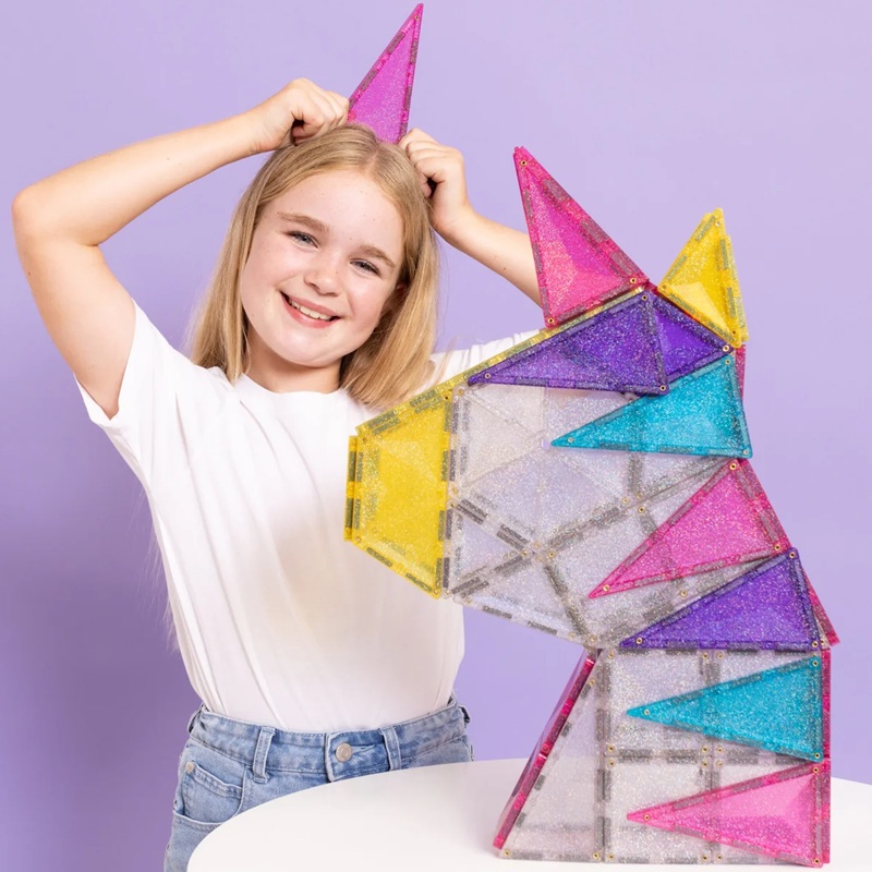 Connetix Glitter Unicorn sädelevad magnetklotsid 56 osa