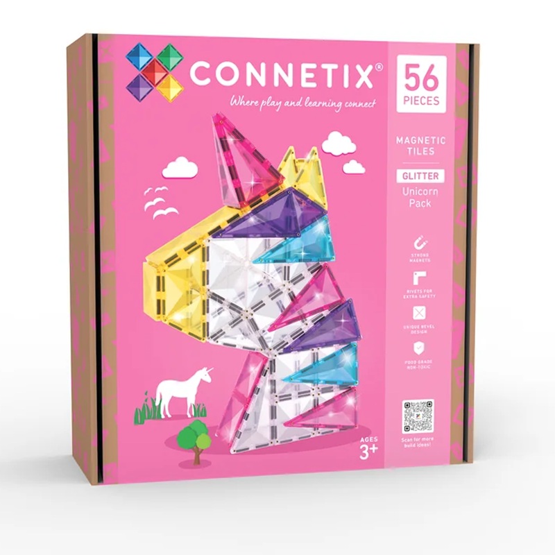 Connetix Glitter Unicorn sädelevad magnetklotsid 56 osa