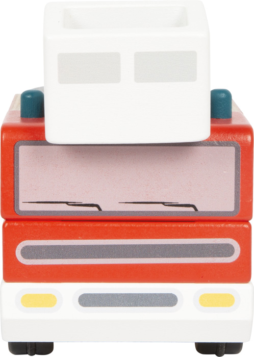 Puidust tuletõrjeauto pöörleva redeliga – tuletõrjeauto mänguasi