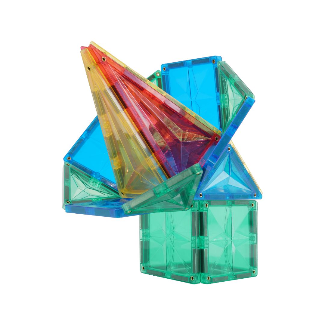 Cleverclixx Curved Dome Pack Intense 47 tk – kumerad kolmnurga kujuga magnetklotsid, mis ühilduvad Connetix ja teiste magnetklotsidega