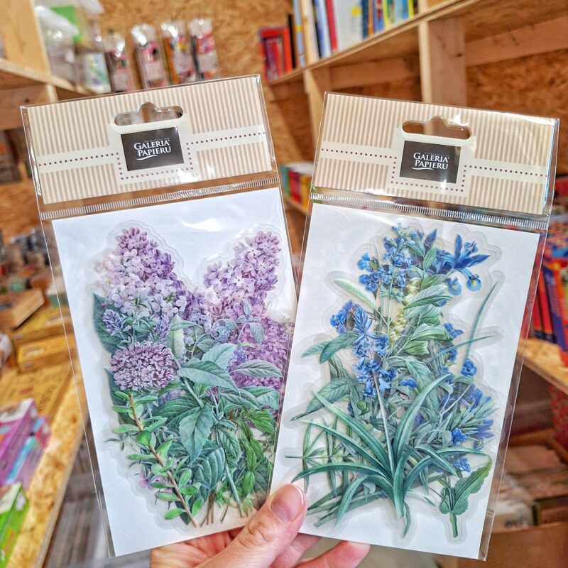 Realistlikud läbipaistva taustaga kleepsud "Lilla lillekimp" 12 tk