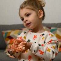 The Cotton Cloud Cutlery Set with Loop Wasabi – laste söögiriistad nuga kahvel lusikas