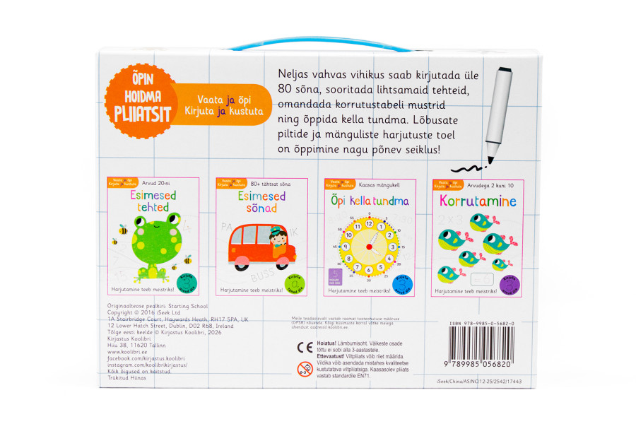 Kooliks valmis mängukohver – 4 vihikut 64 lk, sõnad tehted kell j