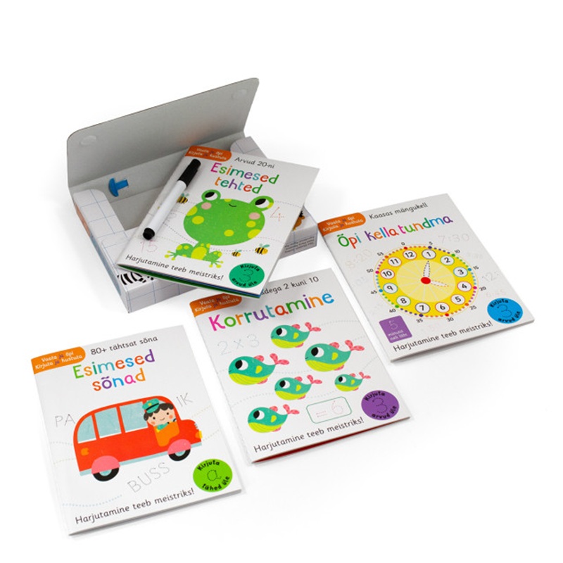 Kooliks valmis mängukohver – 4 vihikut 64 lk, sõnad tehted kell j