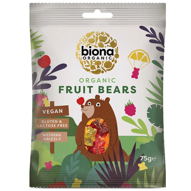 Biona Organic Mini Fruit Bears 75g mahedad minikummikommid vegan Biona Organic Mini Fruit Bears 75g mahedad minikummikommid vegan
