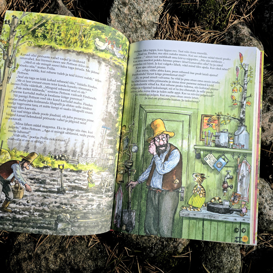 Pettson ja Findus kogumikraamat – 5 lugu ühes raamatus, meisterdamine ja mõistatused Pettson ja Findus kogumikraamat – 5 lugu ühes raamatus, meisterdamine ja mõistatused