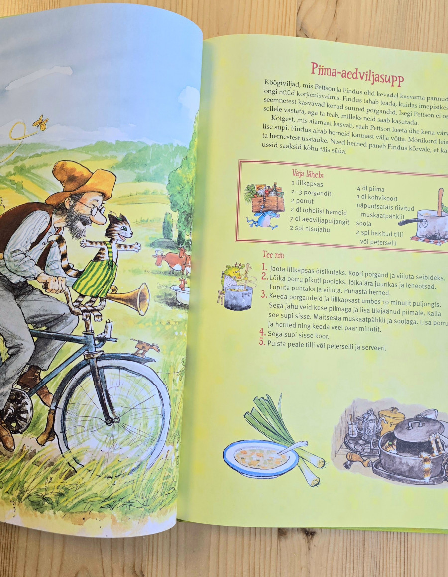 Lasteraamat retseptidega Pettson ja Findus – perega kokkamine ja küpsetamine