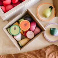 Grapat Veggies käsitsi värvitud puidust köögiviljad mängukööki ja poemängu