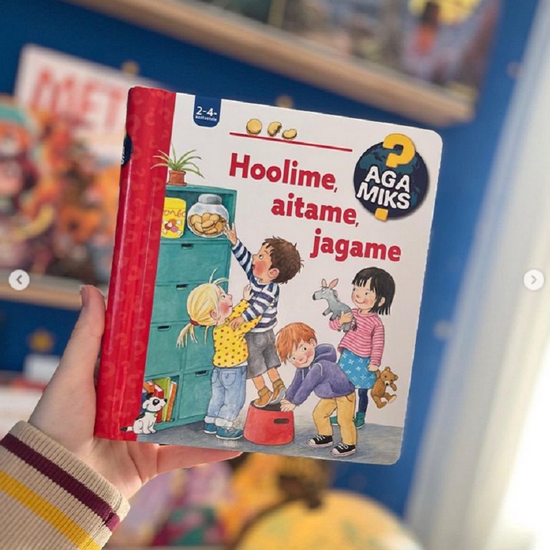 Klapiraamat hoolime aitame jagame klapiraamat montessori raamat kõvade lehtedega tugevate lehtedega raamat väikelapsele populaarne realistlik realistliku sisuga