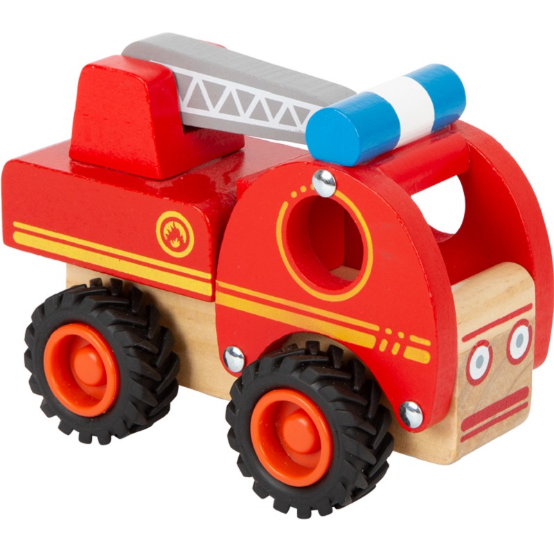 puidust tuletõrjeauto lapsele suurte ratastega