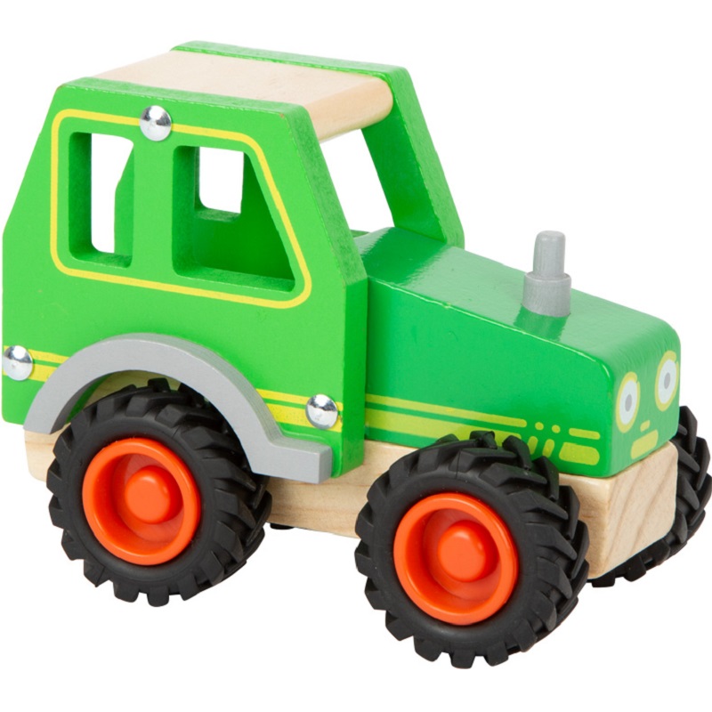 puidust traktor suurte kummiratastega rajad ja masinad lapsele mängimiseks kingituseks