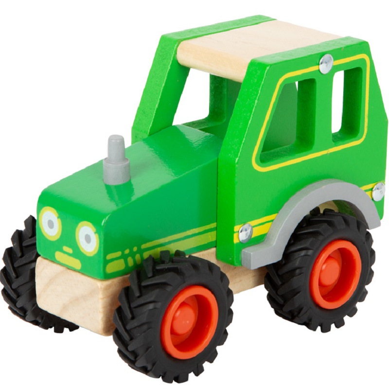 puidust traktor suurte kummiratastega rajad ja masinad lapsele mängimiseks kingituseks