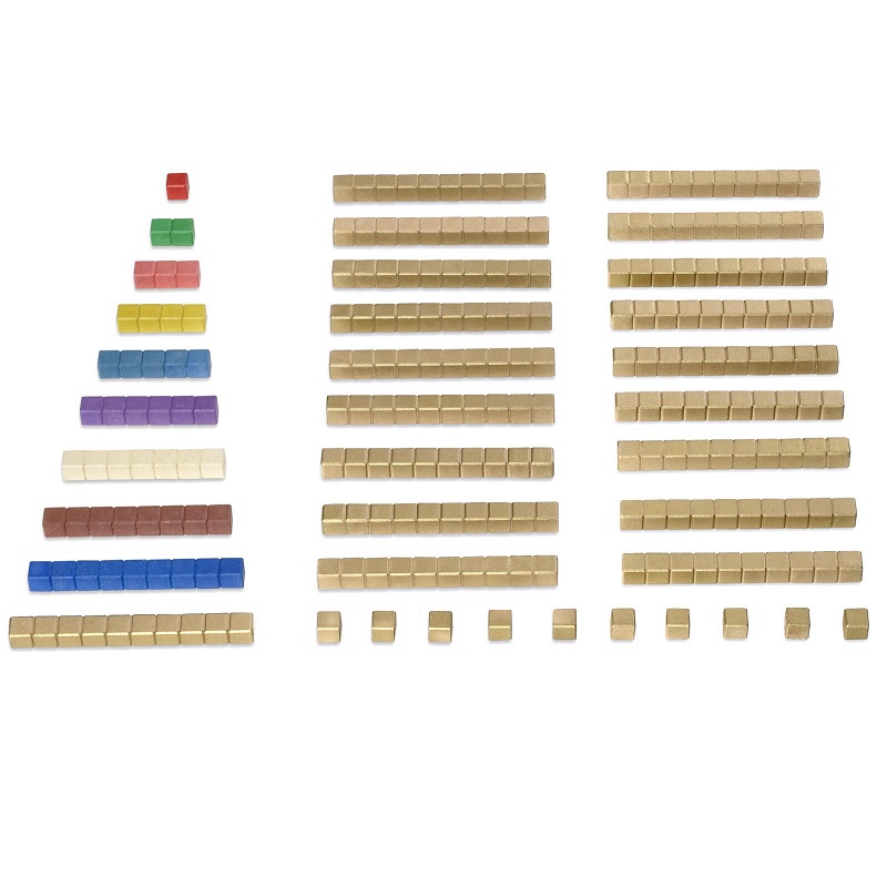 Montessori pedagoogika kuldsed helmed puidust helmed matemaatika õppevahendid