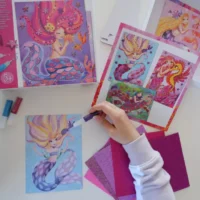 glitterkaartide meisterdamiskomplekt kunstikomplekt käsitöö kingitus lapsele sädelus sädelev kleepsud glitterliim glitterkleepsud
